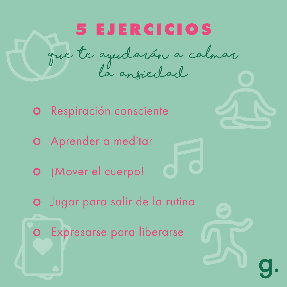 LOS 5: EJERCICIOS QUE TE AYUDARÁN A CALMAR LA ANSIEDAD