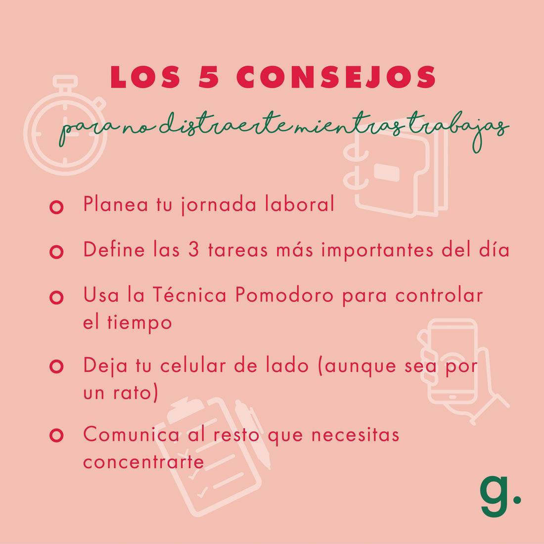 LOS 5: CONSEJOS PARA NO DISTRAERTE MIENTRAS TRABAJAS